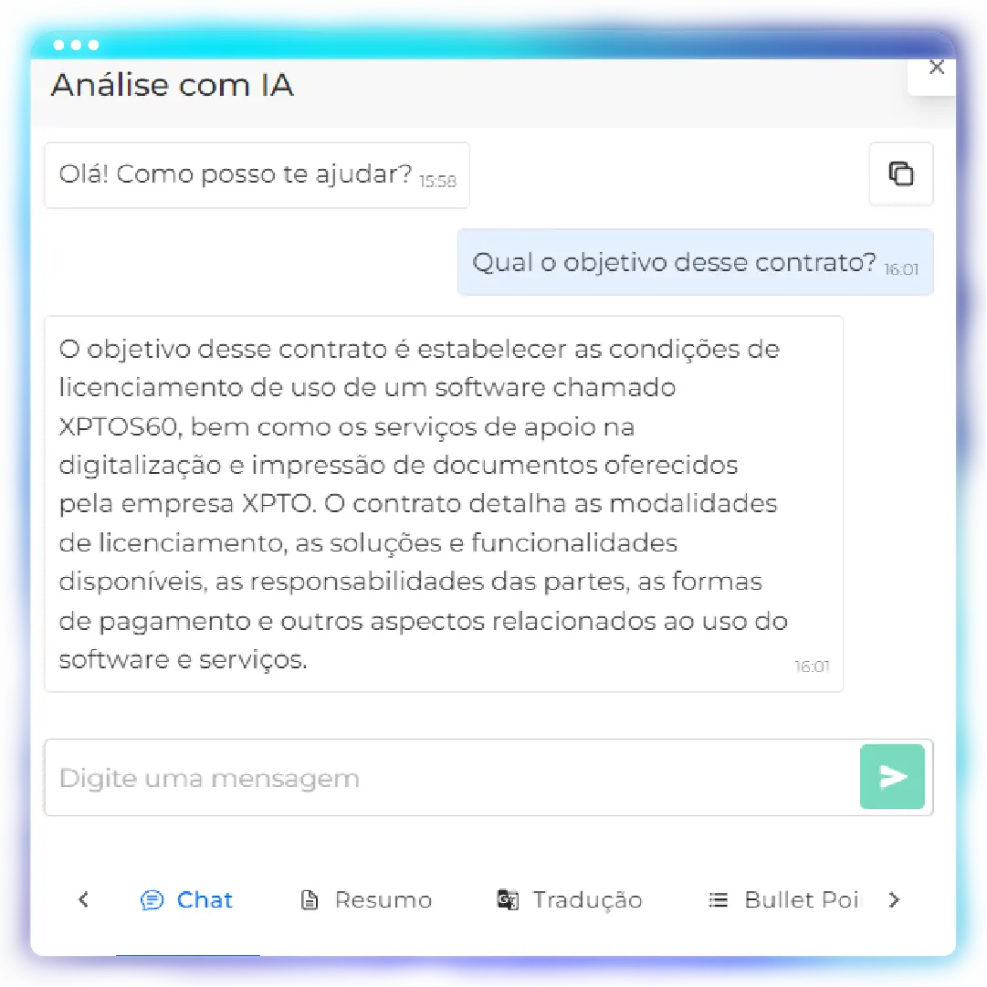 Terceiro passo para analisar documento